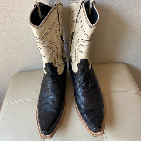 AMAZING~Freebird Warrick genuine ostrich skin boots SZ 9 - Picture 5 of 7